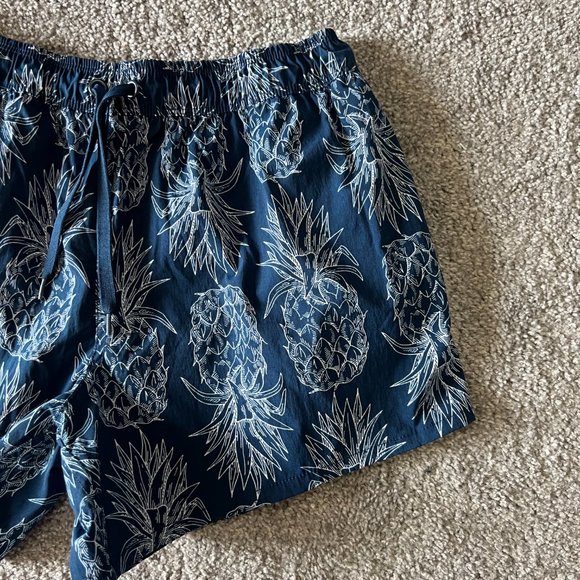 Lauren James shorts womens medium blue white pineapple printed pull on athletic - Picture 3 of 15